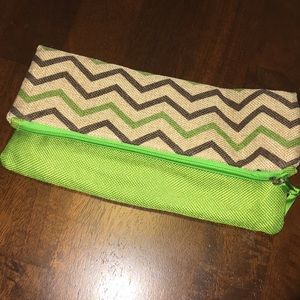 Chevron burlap clutch